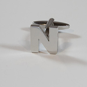 Gemelli Cufflink Letter N 100% Ottone